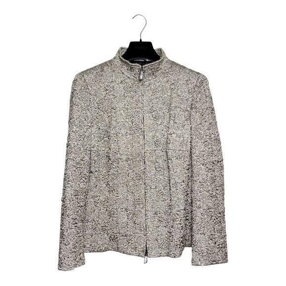 Akris Silk Textured Print Zip Front Blazer Size 14 US 46 FR - Picture 2 of 12